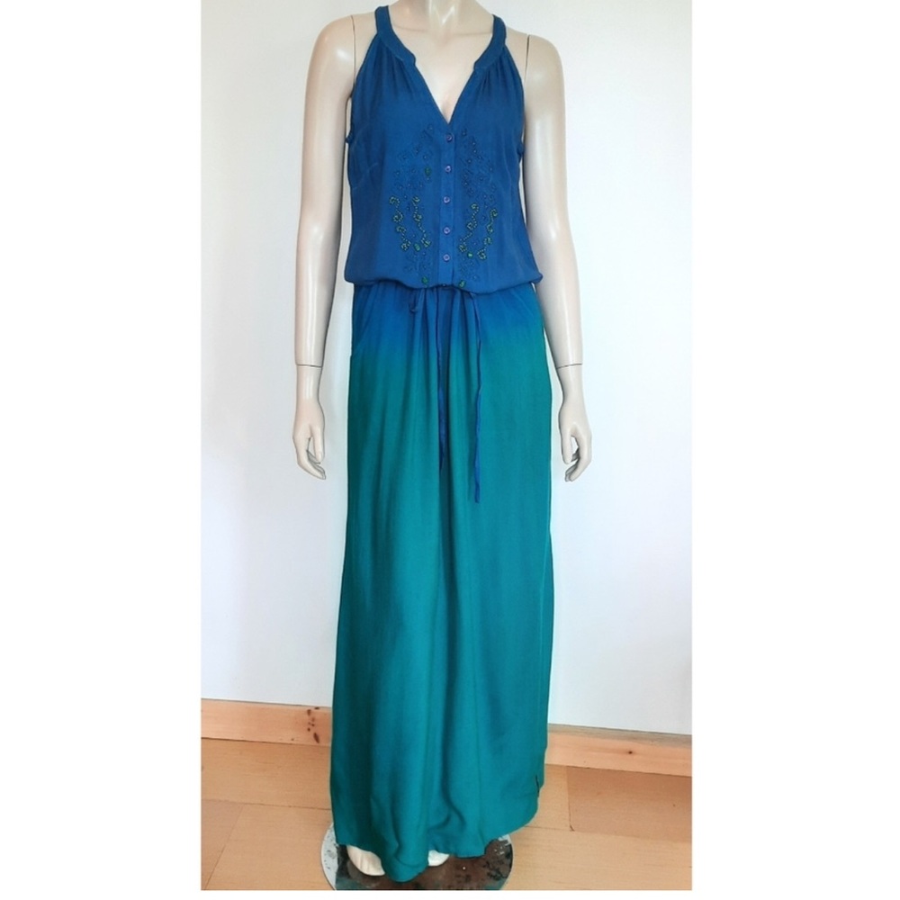 Earthbound Maxi Dress Beaded Tie Waist